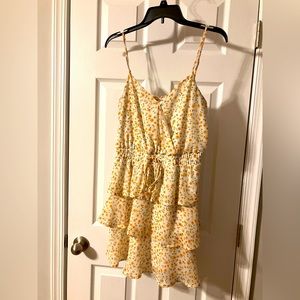 FRANCESCA’S Mi Ami Ruffled Wrap Top Daisy Dress, Size L